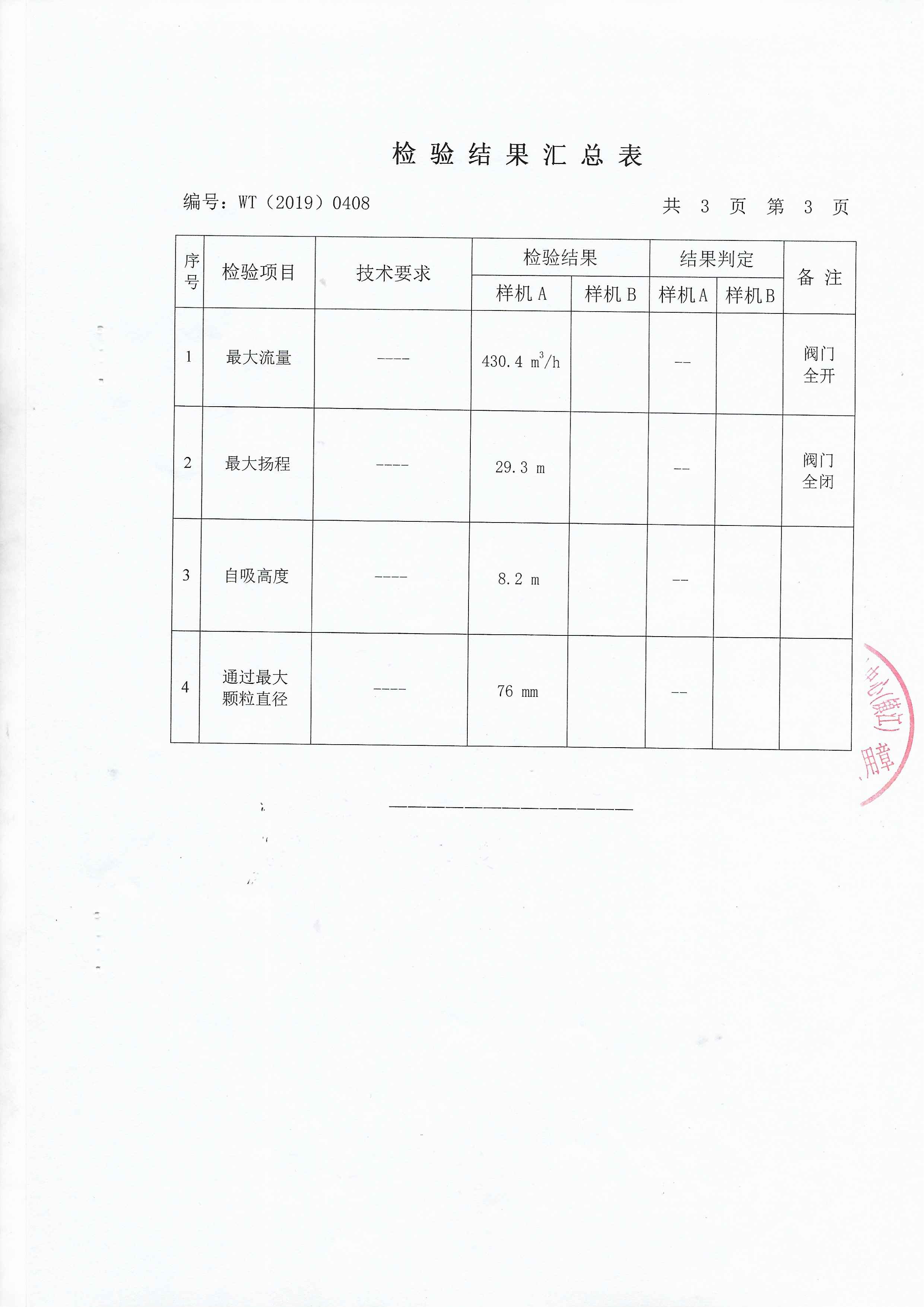 移動式吸泥泵檢測報告